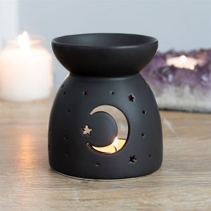 Brûleur Découpé en Forme de Lune Mystique Noire
