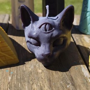 Bougie Tête de Chat 🐱🔮 – Mystique & Envoûtante