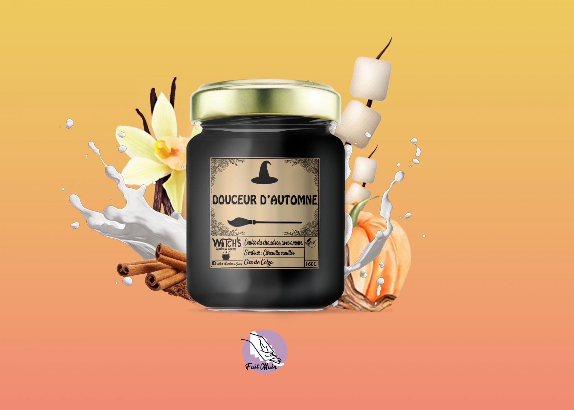 Bougie citrouille vanillée