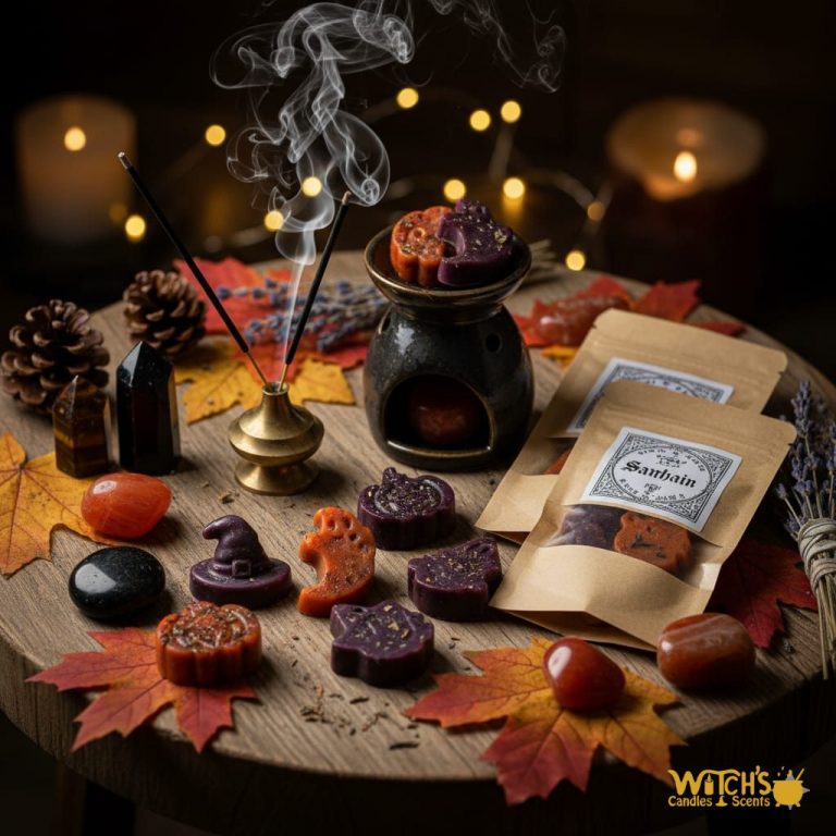 alt="Fondant parfumé Samhain à la cire de colza et parfums de Grasse"