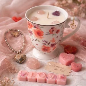 🕯️ Cœur de Soi 🤍 Bougie rituelle – Édition très limitée