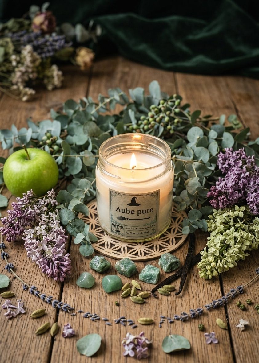 bougie Aube pure - eucalyptus photo botanique